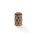 High quality image of Alexander & Wilks Diamond Cut Cylinder Cabinet Knob - 30mm - Antique Brass | Sku. aw847-30-ab | Trade Door Handles.