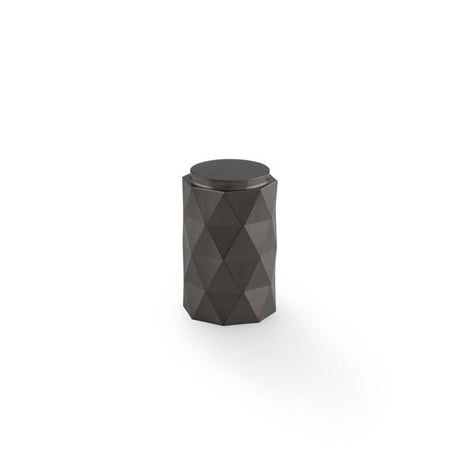 This is an image showing Alexander & Wilks Diamond Cut Cylinder Cabinet Knob - 30mm - Dark Bronze PVD - AW847-30-DBZPVD available to order from Trade Door Handles in Kendal, quick delivery and discounted prices.