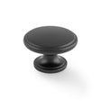 This is an image of Alexander & Wilks - Cambridge Round Cupboard Knob - Black available to order from Trade Door Handles in Kendal, quick delivery and discounted prices.