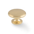 This is an image of Alexander & Wilks - Cambridge Round Cupboard Knob - Polished Brass available to order from Trade Door Handles in Kendal, quick delivery and discounted prices.