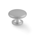 This is an image of Alexander & Wilks - Cambridge Round Cupboard Knob - Satin Chrome available to order from Trade Door Handles in Kendal, quick delivery and discounted prices.