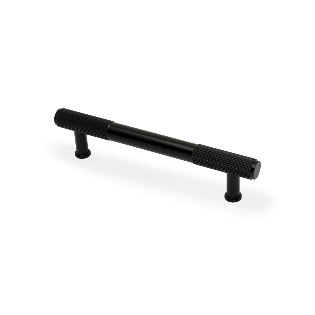 High quality image of Alexander & Wilks - Washington Reeded End Cabinet Pull-Black-128mm | Sku.AW854R-128-BL | Trade Door Handles.