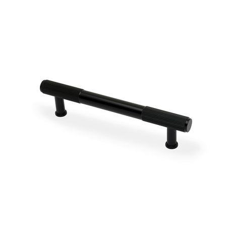 High quality image of Alexander & Wilks - Washington Reeded End Cabinet Pull-Black-128mm | Sku.AW854R-128-BL | Trade Door Handles.