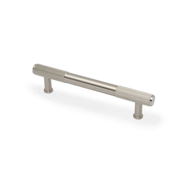 High quality image of Alexander & Wilks - Washington Reeded End Cabinet Pull-Satin Nickel-128mm | Sku. aw854r-128-sn | Trade Door Handles.