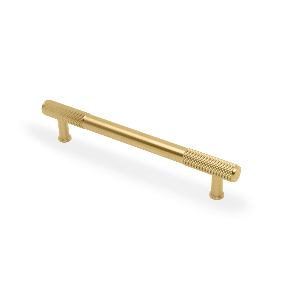 High quality image of Alexander & Wilks - Washington Reeded End Cabinet Pull-Satin Brass PVD-160mm | Sku.AW854R-160-SBPVD | Trade Door Handles.