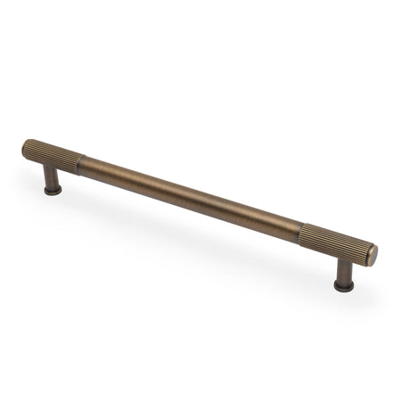 High quality image of Alexander & Wilks - Washington Reeded End Cabinet Pull-Antique Brass-224mm | Sku.AW854R-224-AB | Trade Door Handles.