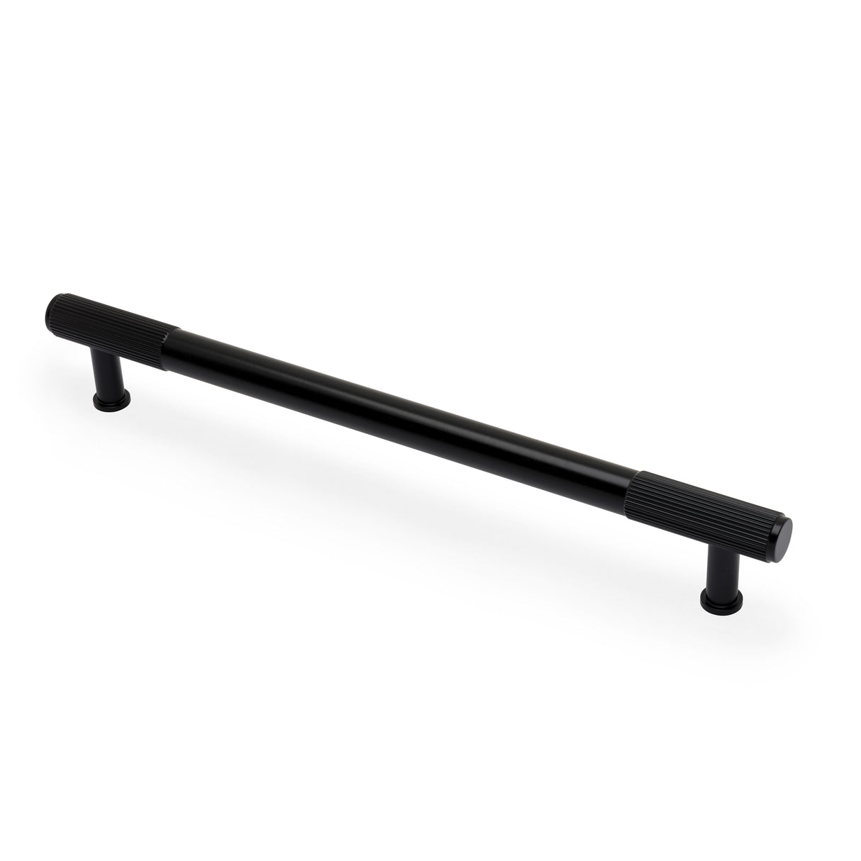 High quality image of Alexander & Wilks - Washington Reeded End Cabinet Pull-Black-224mm | Sku.AW854R-224-BL | Trade Door Handles.