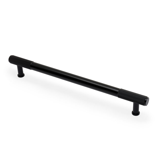 High quality image of Alexander & Wilks - Washington Reeded End Cabinet Pull-Black-224mm | Sku.AW854R-224-BL | Trade Door Handles.