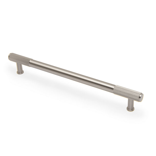 High quality image of Alexander & Wilks - Washington Reeded End Cabinet Pull-Satin Nickel-224mm | Sku. aw854r-224-sn | Trade Door Handles.
