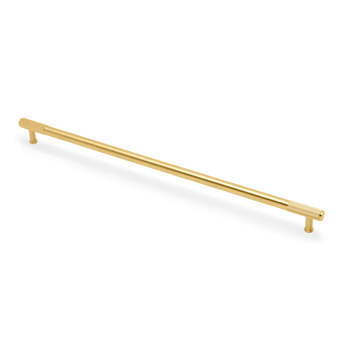 High quality image of Alexander & Wilks - Washington Reeded End Cabinet Pull-Satin Brass PVD-448mm | Sku. aw854r-448-sbpvd | Trade Door Handles.