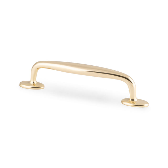 High quality image of Alexander & Wilks Ashbury Cabinet Pull Handle-Polished Brass Lacquered-128mm Centres | Sku. AW861-128-PBL | Trade Door Handles.