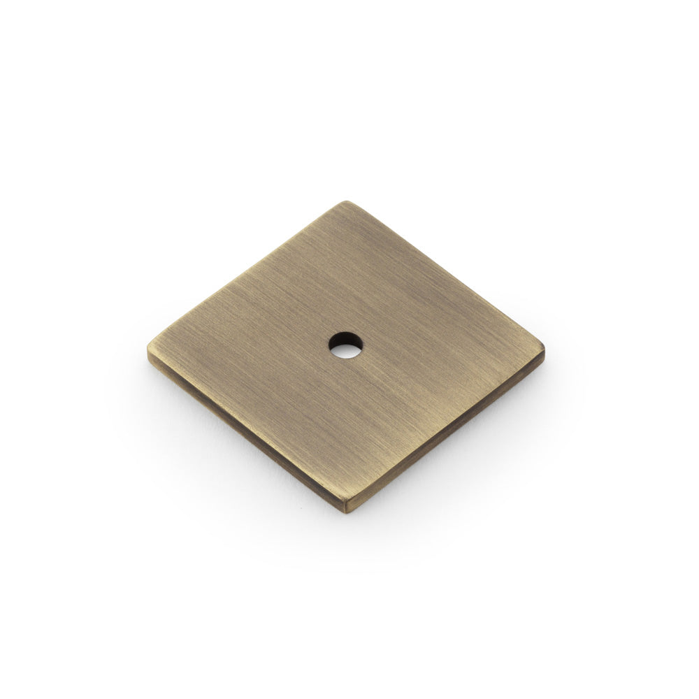 High quality image of Alexander & Wilks Quantock Square Backplate - Antique Brass | Sku. aw893-38-ab | Trade Door Handles.