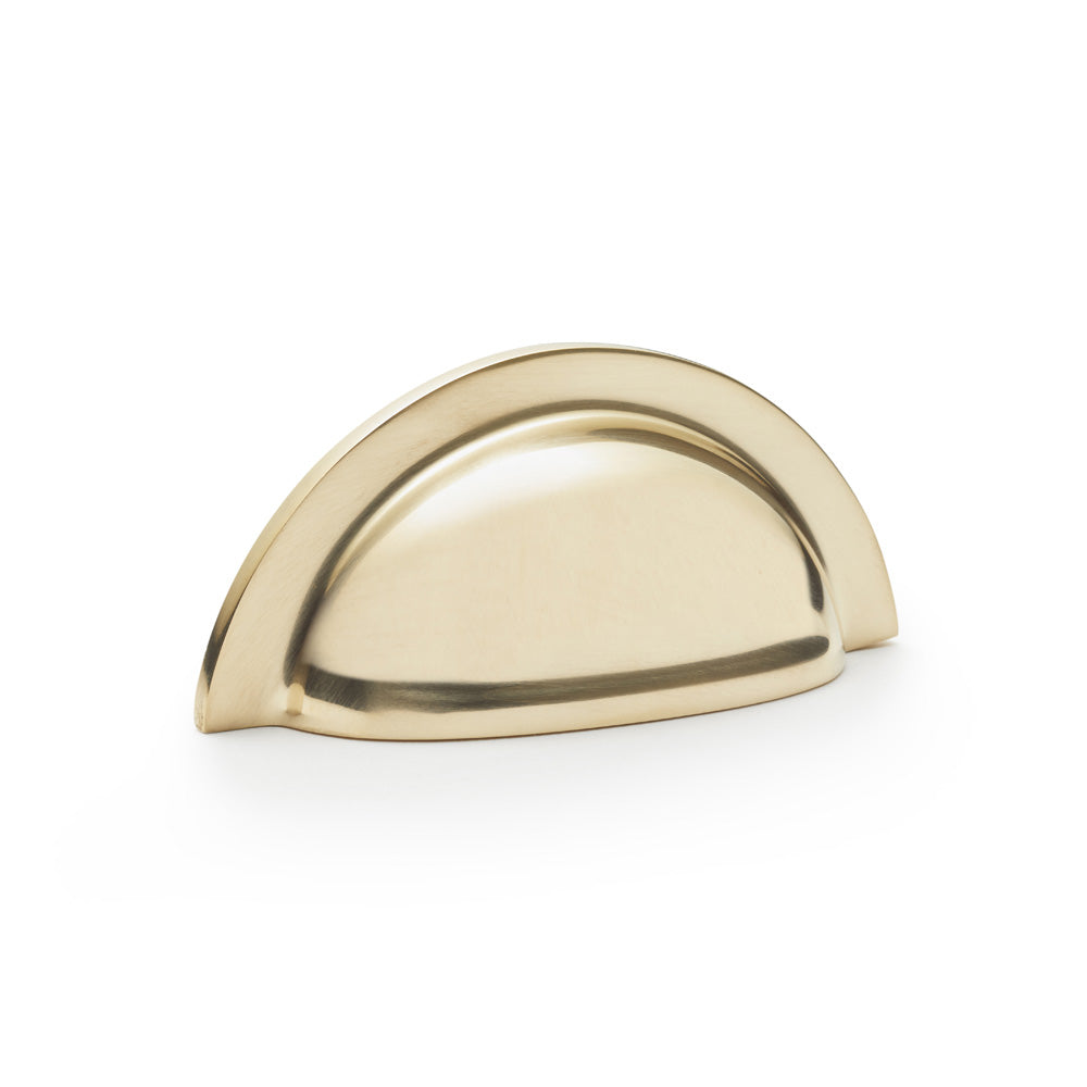 High quality image of Alexander & Wilks Bardom Ridged Cabinet Cup Pull - Polished Brass | Sku. aw903pb | Trade Door Handles.
