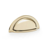 High quality image of Alexander & Wilks Bardom Ridged Cabinet Cup Pull - Polished Brass | Sku. aw903pb | Trade Door Handles.