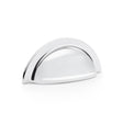 High quality image of Alexander & Wilks Bardom Ridged Cabinet Cup Pull - Polished Chrome | Sku. aw903pc | Trade Door Handles.