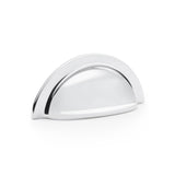 High quality image of Alexander & Wilks Bardom Ridged Cabinet Cup Pull - Polished Chrome | Sku. aw903pc | Trade Door Handles.