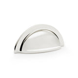 High quality image of Alexander & Wilks Bardom Ridged Cabinet Cup Pull - Polished Nickel | Sku. aw903pn | Trade Door Handles.