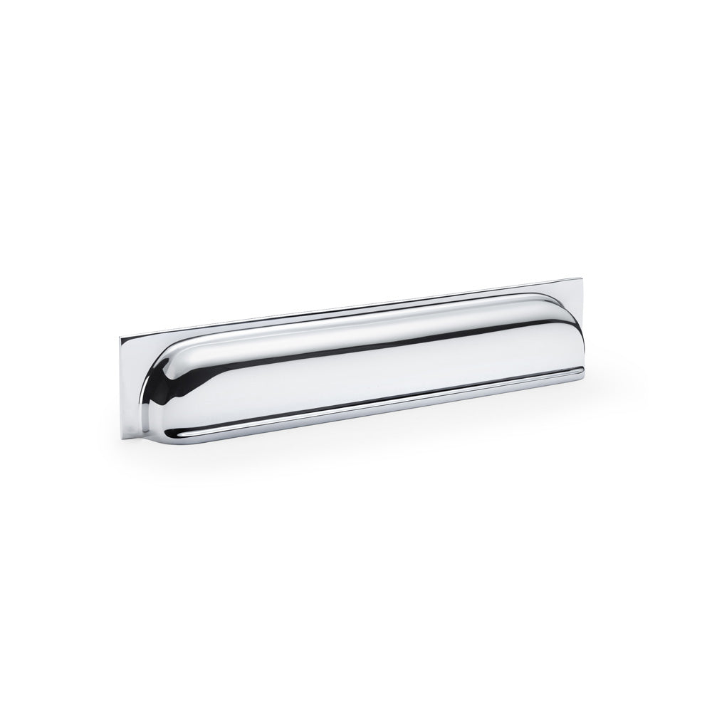 High quality image of Alexander & Wilks Quantock Cup Pull Handle - Polished Chrome - Centres 203mm | Sku. aw906pc | Trade Door Handles.
