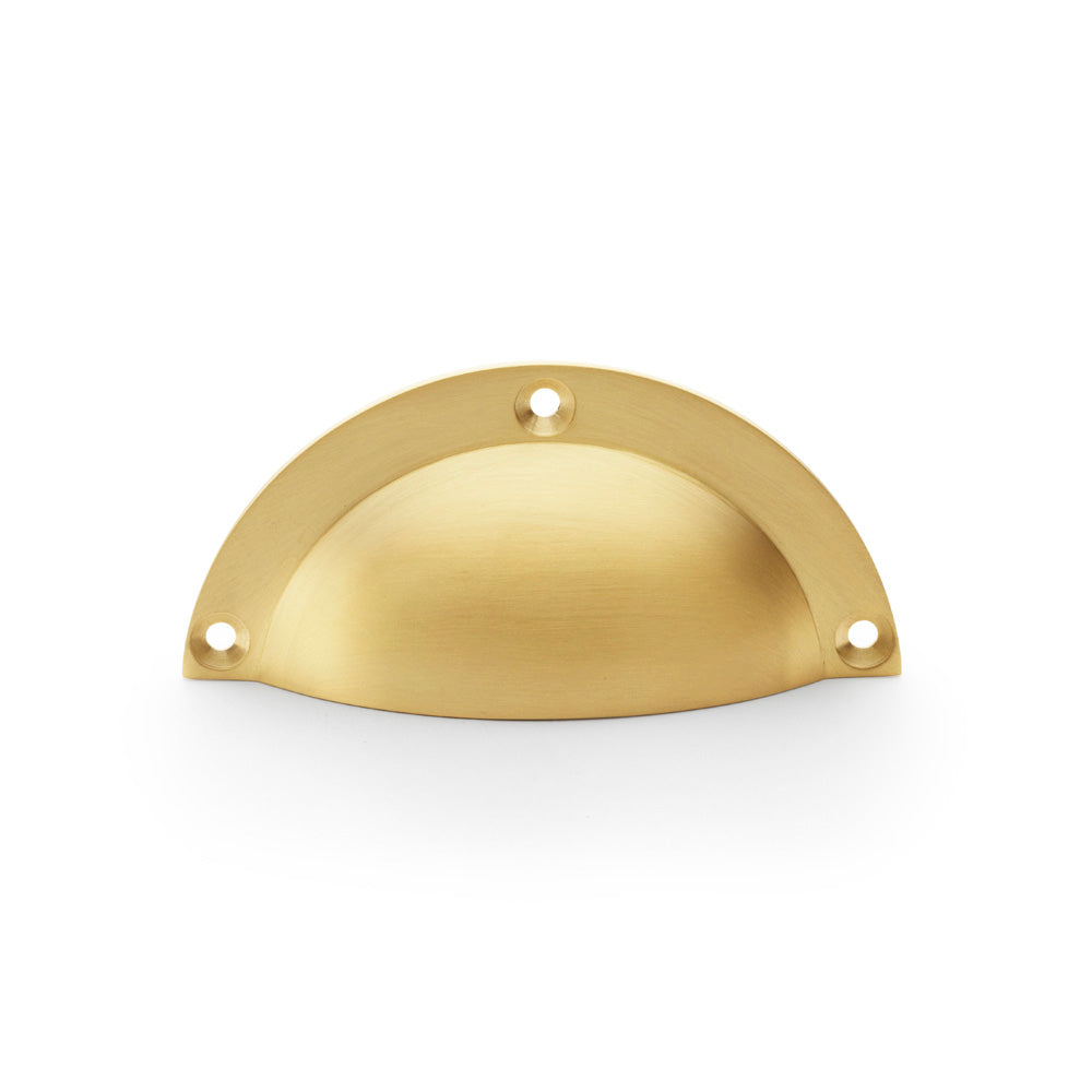 High quality image of Alexander & Wilks Raoul Cup Handle - Satin Brass | Sku. aw910sb | Trade Door Handles.