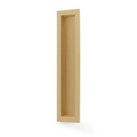 High quality image of Alexander & Wilks Rectangular flush pull - 100x45mm-Satin Brass PVD-200mm | Sku. AW911-200-SBPVD | Trade Door Handles.