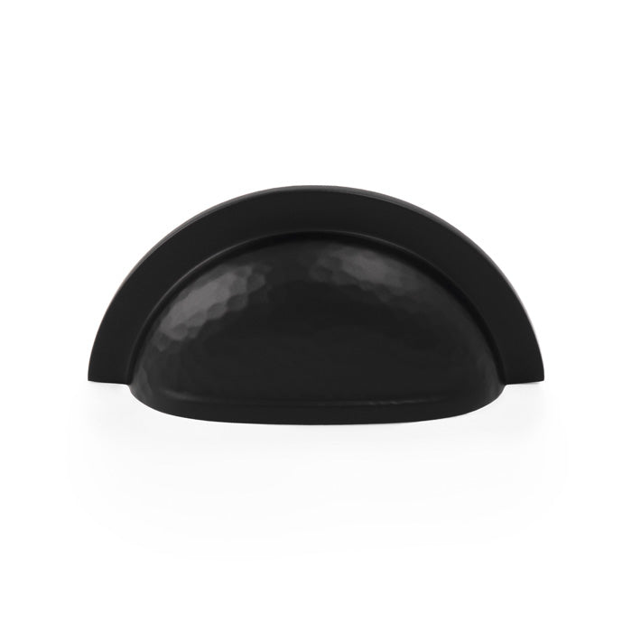 High quality image of Alexander & Wilks Bardom Hammered Ridged Cup Pull-Black | Sku. AW912BL | Trade Door Handles.