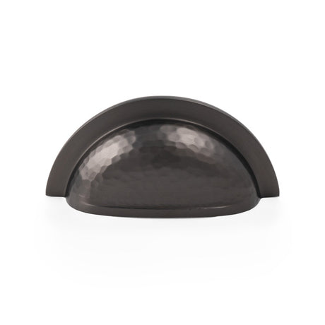 High quality image of Alexander & Wilks Bardom Hammered Ridged Cup Pull-Dark Bronze | Sku. AW912DBZ | Trade Door Handles.