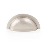 High quality image of Alexander & Wilks Bardom Hammered Ridged Cup Pull-Satin Nickel | Sku. AW912SN | Trade Door Handles.