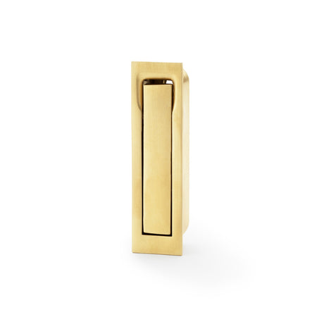 High quality image of Alexander & Wilks - Square Sliding Door Edge Pull - Satin Brass PVD | Sku. aw990sbpvd | Trade Door Handles.