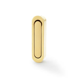 High quality image of Alexander & Wilks - Radius Sliding Door Edge Pull - Satin Brass PVD | Sku. aw991sbpvd | Trade Door Handles.