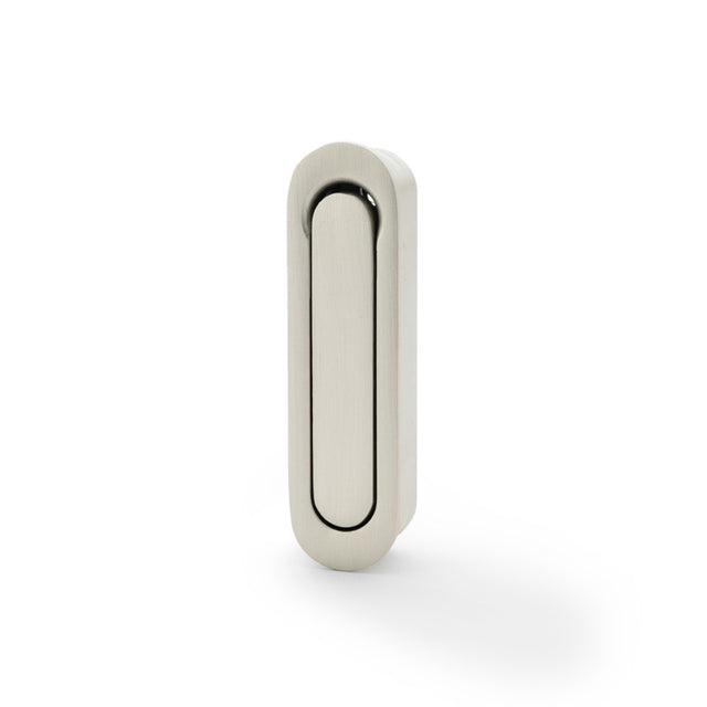 High quality image of Alexander & Wilks - Radius Sliding Door Edge Pull - Satin Nickel | Sku. aw991sn | Trade Door Handles.