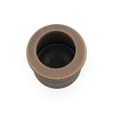 High quality image of Alexander & Wilks - Round Sliding Door Finger Edge Pull-Antique Brass | Sku. aw992ab | Trade Door Handles.