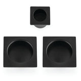 High quality image of Alexander & Wilks - Square sliding door pull kit-Black | Sku. aw995bl | Trade Door Handles.