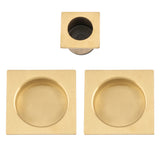 High quality image of Alexander & Wilks - Square sliding door pull kit-Satin Brass PVD | Sku. aw995sbpvd | Trade Door Handles.