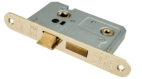 High quality image of Eurospec - Easi-T Residential Bathroom Lock 65mm Radius - Electro Brassed | Sku. bae5025eb-r | Trade Door Handles.