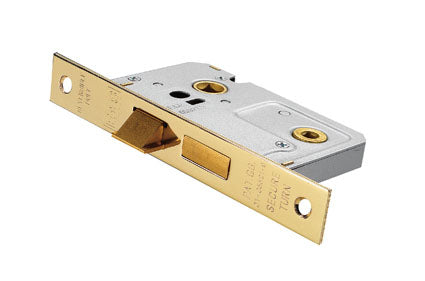High quality image of Eurospec - Easi-T Residential Bathroom Lock 65mm - Electro Brassed | Sku. bae5025eb | Trade Door Handles.