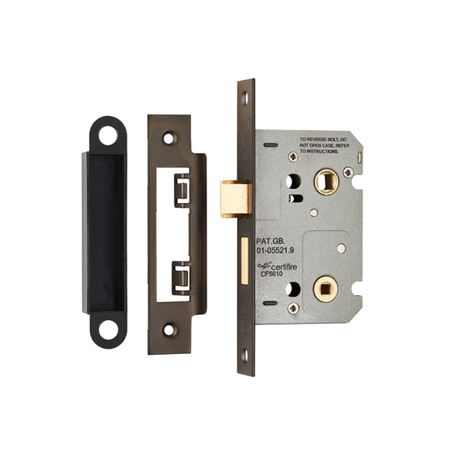 High quality image of Eurospec - Easi-T Residential Bathroom Lock 65mm - Matt Bronze | Sku. bae5025mbrz | Trade Door Handles.