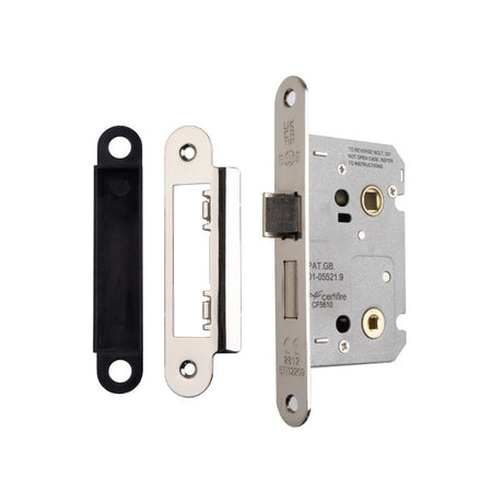 High quality image of Eurospec - Easi-T Residential Bathroom Lock 65mm Radius - Nickel Plate | Sku. bae5025np-r | Trade Door Handles.