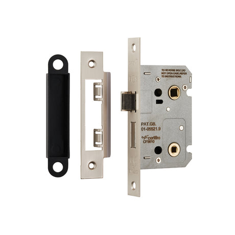 High quality image of Eurospec - Easi-T Residential Bathroom Lock 65mm - Satin Nickel | Sku. bae5025sn | Trade Door Handles.