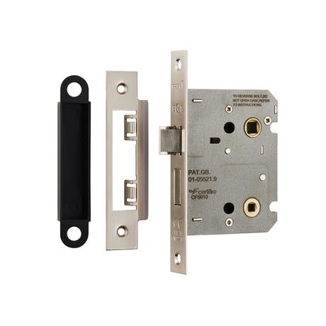 High quality image of Eurospec - Easi-T Residential Bathroom Lock 78mm - Satin Nickel | Sku. bae5030sn | Trade Door Handles.