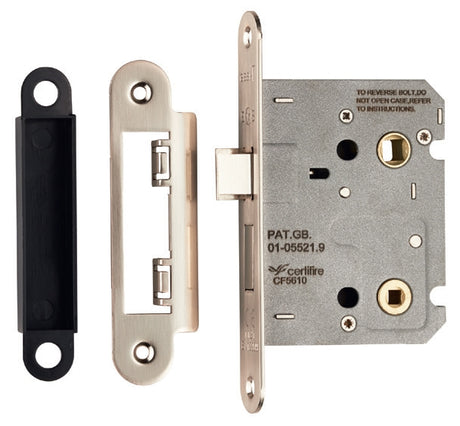 High quality image of Eurospec - Easi-T Residential Bathroom Lock 78mm Radius - Satin Nickel | Sku. bae5030sn-r | Trade Door Handles.