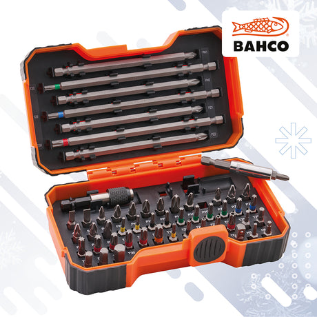 Bahco 54 Piece Colour Coded Screwdriver Bit Set with Case
