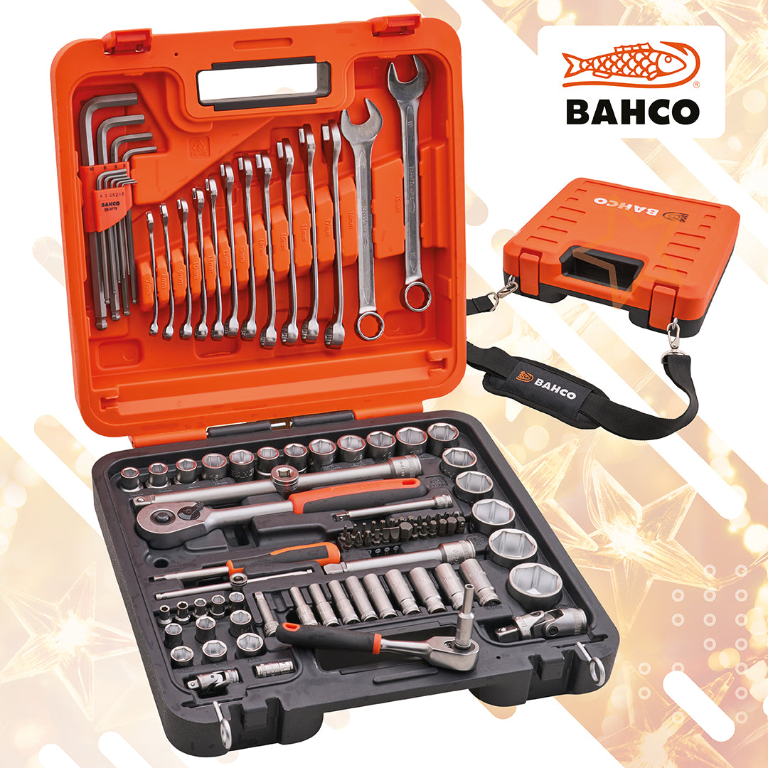 Bahco 98 Piece Socket & Mechanics Tool Set with Carry Strap