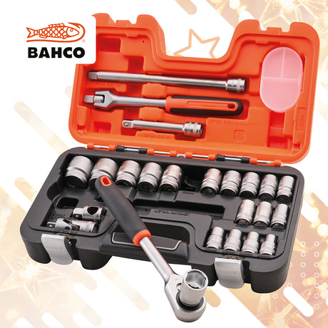 Bahco S240 24 Piece 1/2in Drive Metric Socket Set 10-32mm