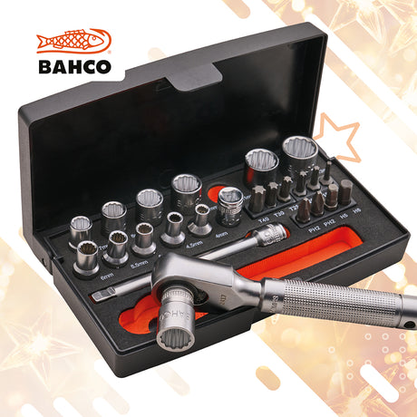 Bahco Special Edition 1/4in Drive Socket Set - 25 Piece Metric