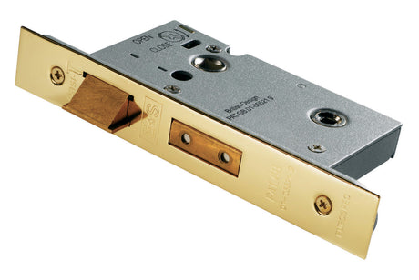 High quality image of Eurospec - Bathroom Lock 64mm - Stainless Brass | Sku. bas5025pvd | Trade Door Handles.