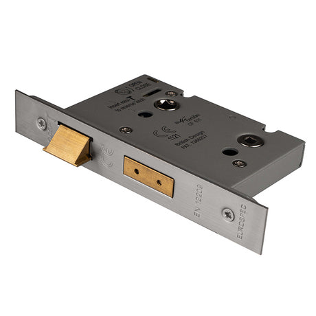 High quality image of Eurospec - Bathroom Lock 76mm - Satin Stainless Steel | Sku. bas5030sss | Trade Door Handles.