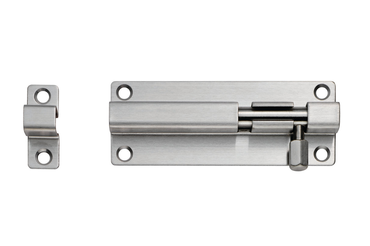 High quality image of Eurospec - Straight Barrel Bolt - Satin Stainless Steel | Sku. bbt1080sss | Trade Door Handles.