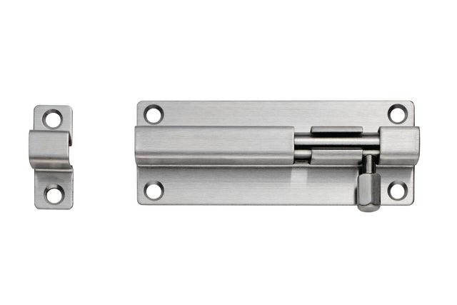 High quality image of Eurospec - Straight Barrel Bolt - Satin Stainless Steel | Sku. bbt1080sss | Trade Door Handles.