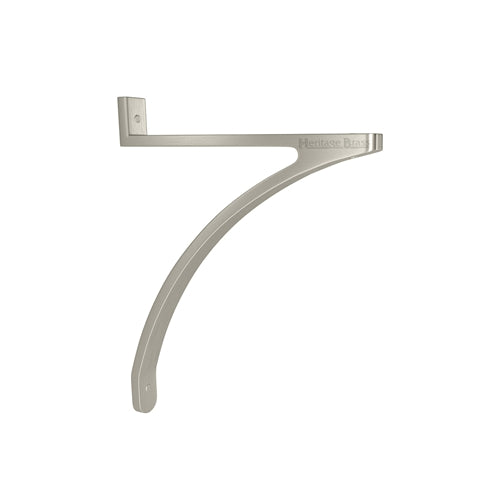 High quality image of the Heritage Brass Curved Shelf Bracket 8'' x 10'' Satin Nickel Finish
 | Sku. br0514-10-sn | Discounted prices available from Trade Door Handles