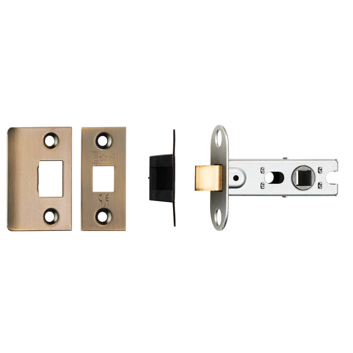 High quality image of Eurospec - 64Mm Ce B/T Tubular Mortice Latch Square - Antique Brass | Sku. btl25ab | Trade Door Handles.